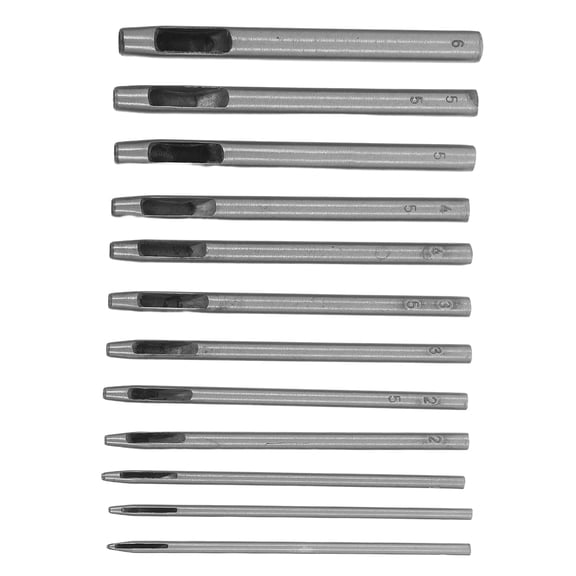 Homoyoyo 12Pcs Steel Hole Punch Set for Belts Watch Straps Round Hollow Punch Tools