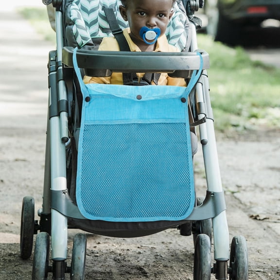 Homoyoyo Sky- Linen Hanging Stroller Organizer Bag for Travel, Storage Accessory, 1 Pack