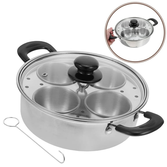 Homoyoyo Silver Egg Steamer Pot, Stainless Steel, Quick Cooking, Multi-Use, Compact, Home Essential