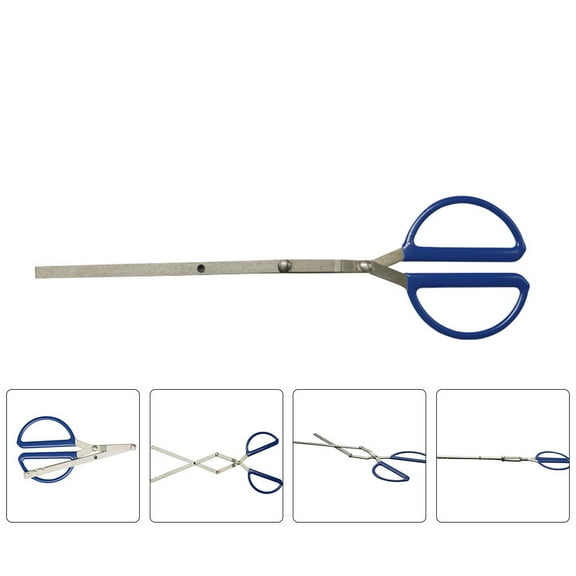 Homoyoyo Foldable Stainless Steel Long Handle Tongs with Non Slip Grip for Outdoor Use