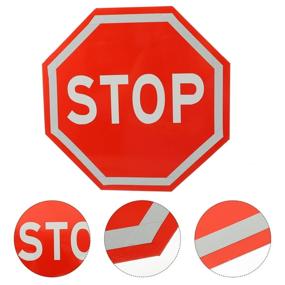 Homoyoyo Reflective Stop Traffic Sign Board for Road and Vehicle Safety, Warning Sign, Assorted Colors