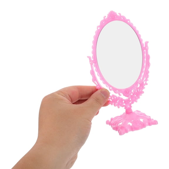 Homoyoyo Portable Mini Tabletop Makeup Mirror, Decorative Plastic Vanity Mirror for Travel, Daily Use, Compact and Lightweight, 1 Piece