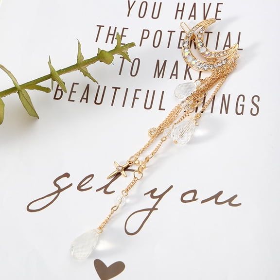 Homoyoyo Moon Shape Tassel Hair Clip for Women, Decorative Hair Accessory, Stylish and , One Piece