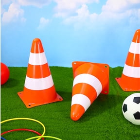 6-Pack 9 Inch Orange Traffic Safety Cones for Road Use, Parking Lots, Driving Practice, Kids Soccer Training, Outdoor Sports & Games
