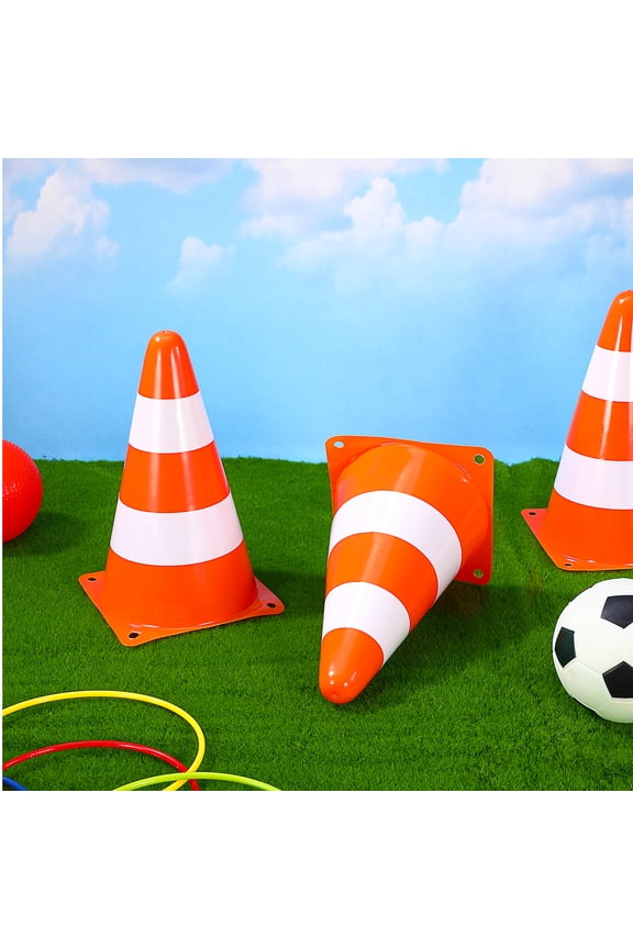 6-Pack 9 Inch Orange Traffic Safety Cones for Road Use, Parking Lots, Driving Practice, Kids Soccer Training, Outdoor Sports & Games