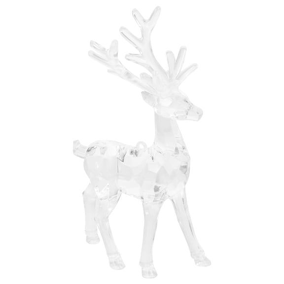 Homoyoyo Clear Acrylic Christmas Deer Figurine for Desktop, Window Display, Holiday Seasonal Home Decor Decoration
