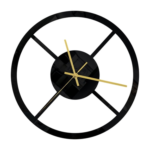 Homoyoyo 3D Acrylic Wall Clock Sticker Black Silent Design, Modern Home Decor, Easy to , 1 Set