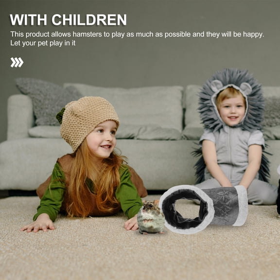 Homoyoyo Plush Dark Grey Small Animal Tunnel House Comfortable Nest for Pet Sleeping