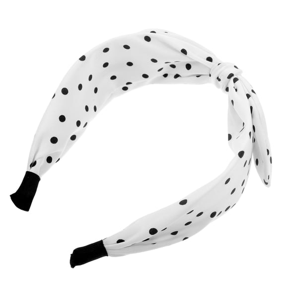 Homoyoyo White Ears Hair Hoop Bowknot Headband for Women Large Size Cute Hairband for Party and Daily Decoration