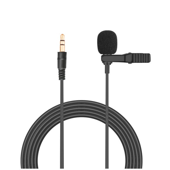 Homoyoyo Professional Condenser Microphone Wide Frequency Response for Collar Clip Black