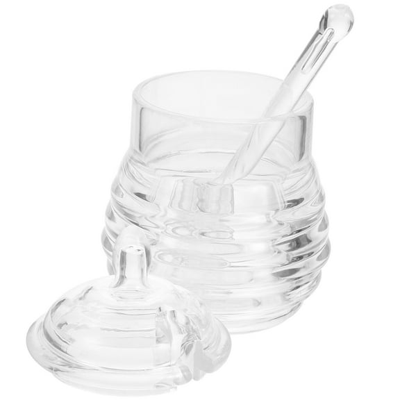 Homoyoyo Clear Plastic Honey Storage Container for Home Use, Compact Transparent Jar, 1 Piece Set