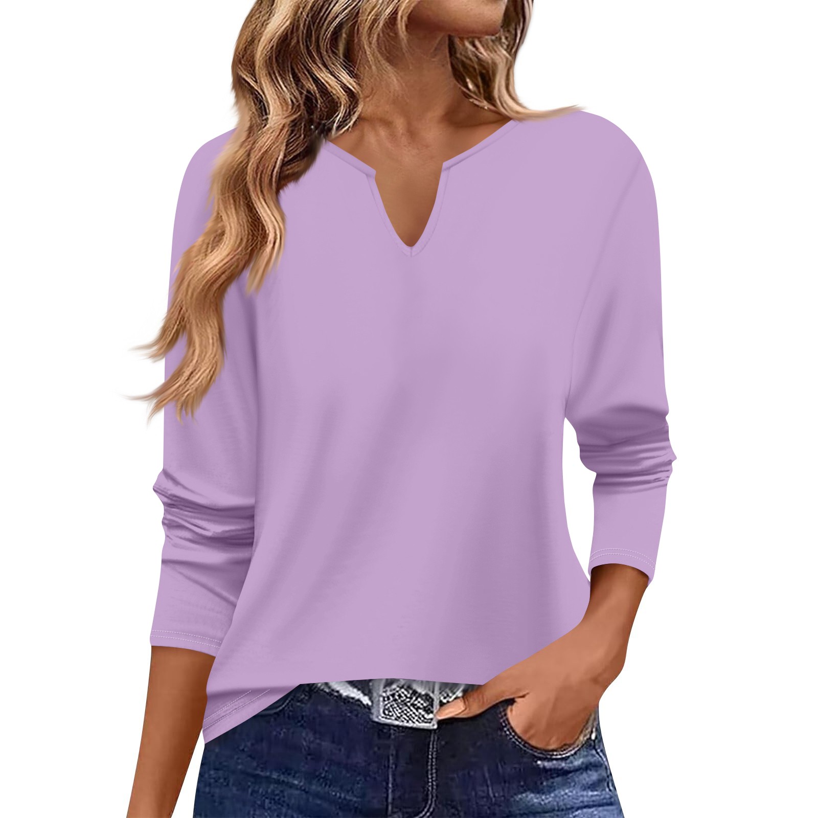2025 Long Sleeve Spring Women Slub Cotton T Shirts Female Button Green V-Neck Solid Color T-shirt Coffee Korean Soft Loose Tops - 200000345