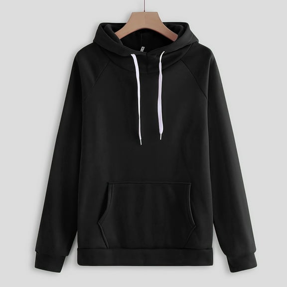 Homozy Women's Fleece Hoodie Long Sleeve Fleece Hoodie with Pockets Winter Warm Casual Pullover Hoodies Black 2XL