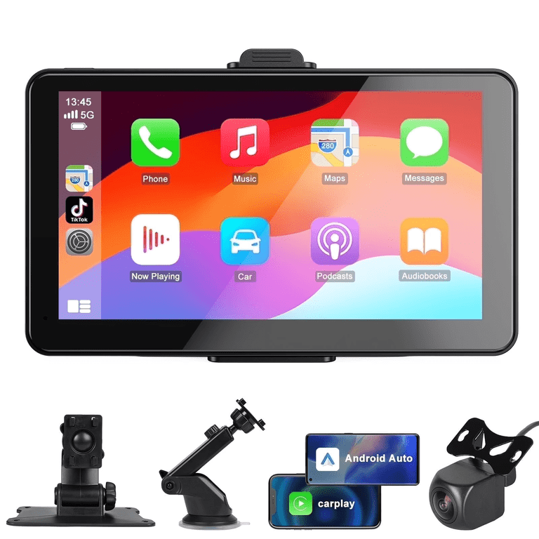 HOMPOW 7'' Wireless Apple CarPlay & Android Auto Car Display