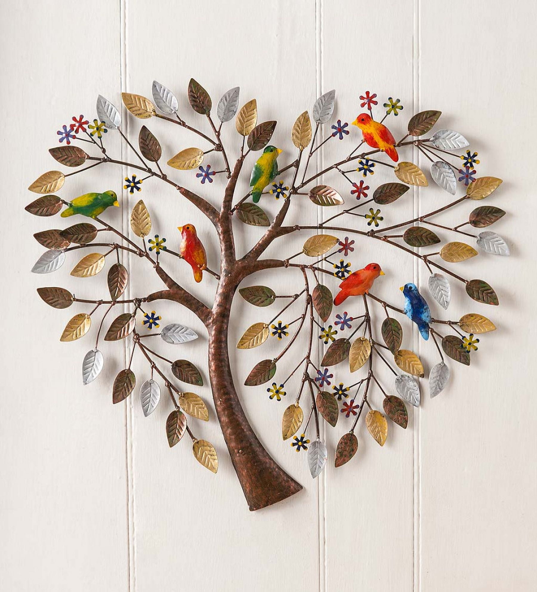 Homreen Metal Tree Wall Sculpture Gold Tree Home Decor Multi Colored
