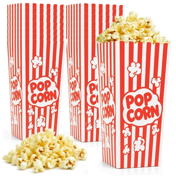 Homrelaxy 120 Pcs Popcorn Boxes, Large Capacity Popcorn Containers Buckets for Pop Corn Machine, Movie Night, Cinema, Carnival, Party, Concessions