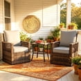 thumbnail image 1 of Homrest 3 Pieces Patio Furniture Set, Patio Conversation Set with Cushions & Side Table, PE Rattan Wicker Chairs with High Back, Outdoor Bistro Set for Garden, Backyard, Balcony, 1 of 7
