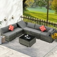 thumbnail image 1 of Homrest 7-Piece Wicker Outdoor Patio Dining Set, Gray, 1 of 9