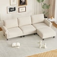 thumbnail image 1 of Homrest 90 Inch L Shaped Sectional Couches  with Chaise for Living Room, Cloud Couch with Movable Ottoman Beige, 1 of 8