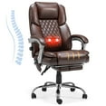 thumbnail image 1 of Homrest Executive Office Chair W/ Adjustable Lumbar Support,Massage Office Chair for Adult,Brown, 1 of 8