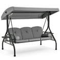 thumbnail image 1 of Homrest Metal Porch Swing with Canopy, Pillow and Cup Holder, Gray, 1 of 7