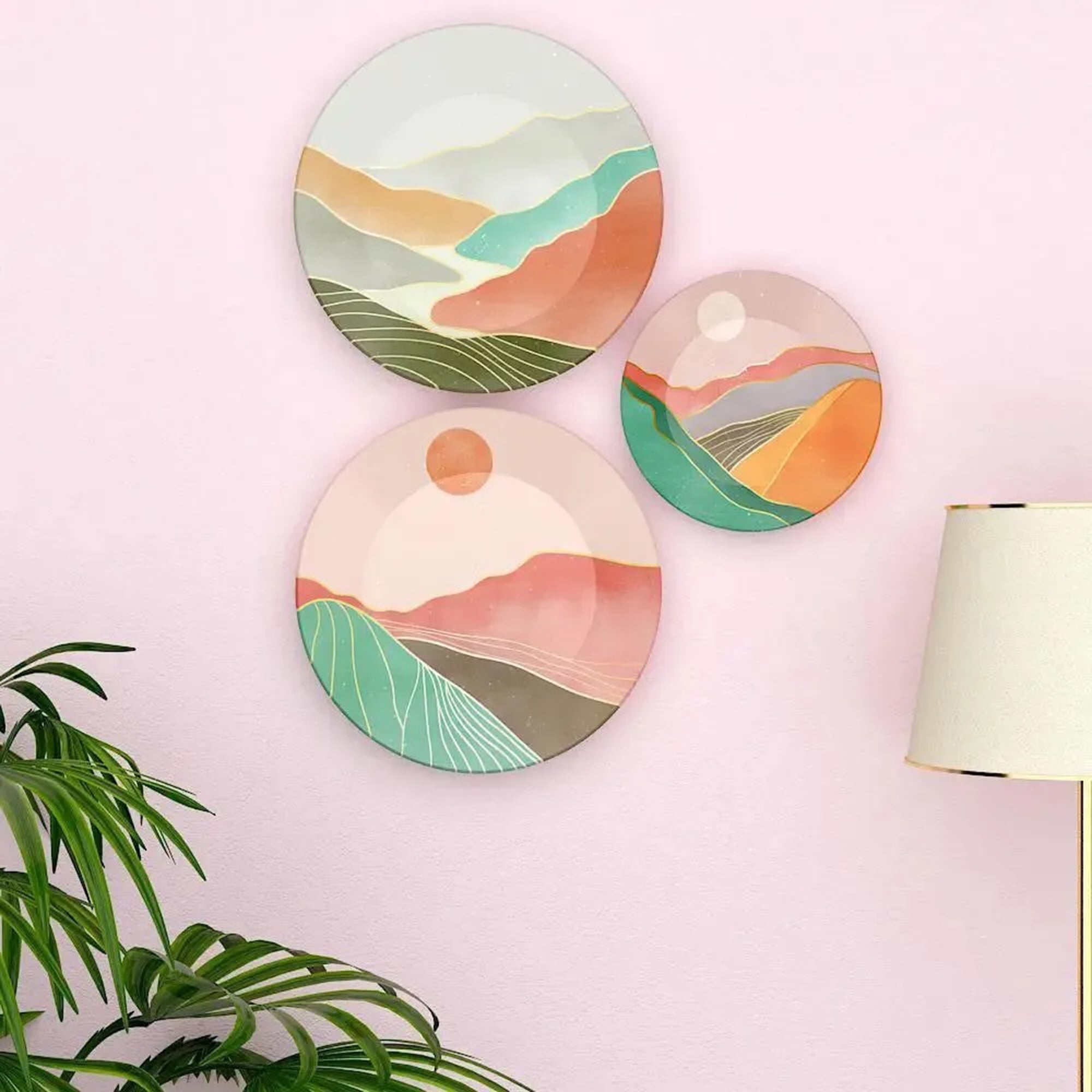 Homscape Ceramic Wall Decor Plates with Beautiful Modern Art Scenery — free download