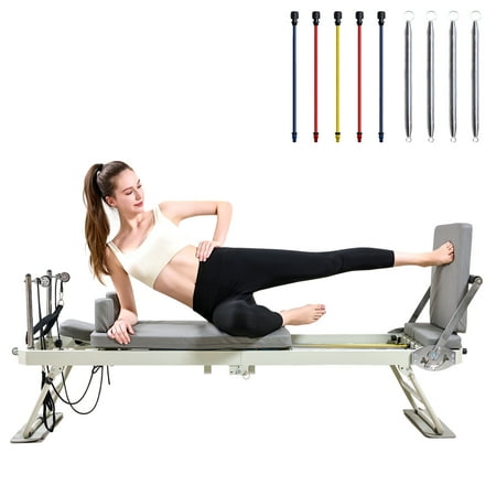 Homsido Foldable Pilates Reformer Machine, Grey