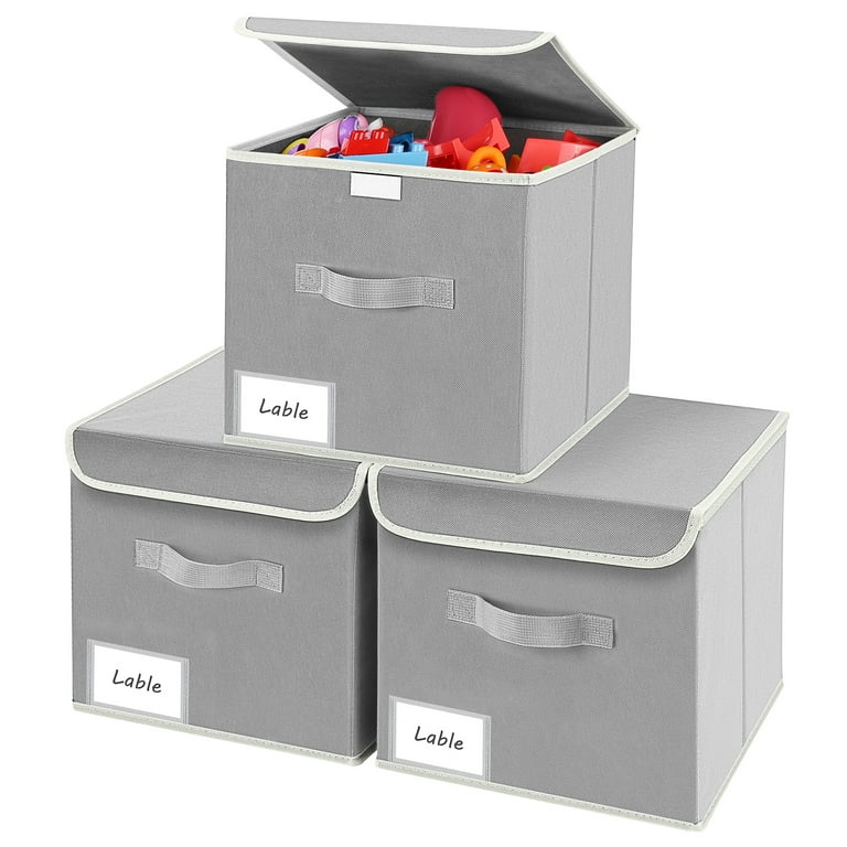 homsorout Closet Storage Bins with Lids, Fabric Storage Cubes Bins