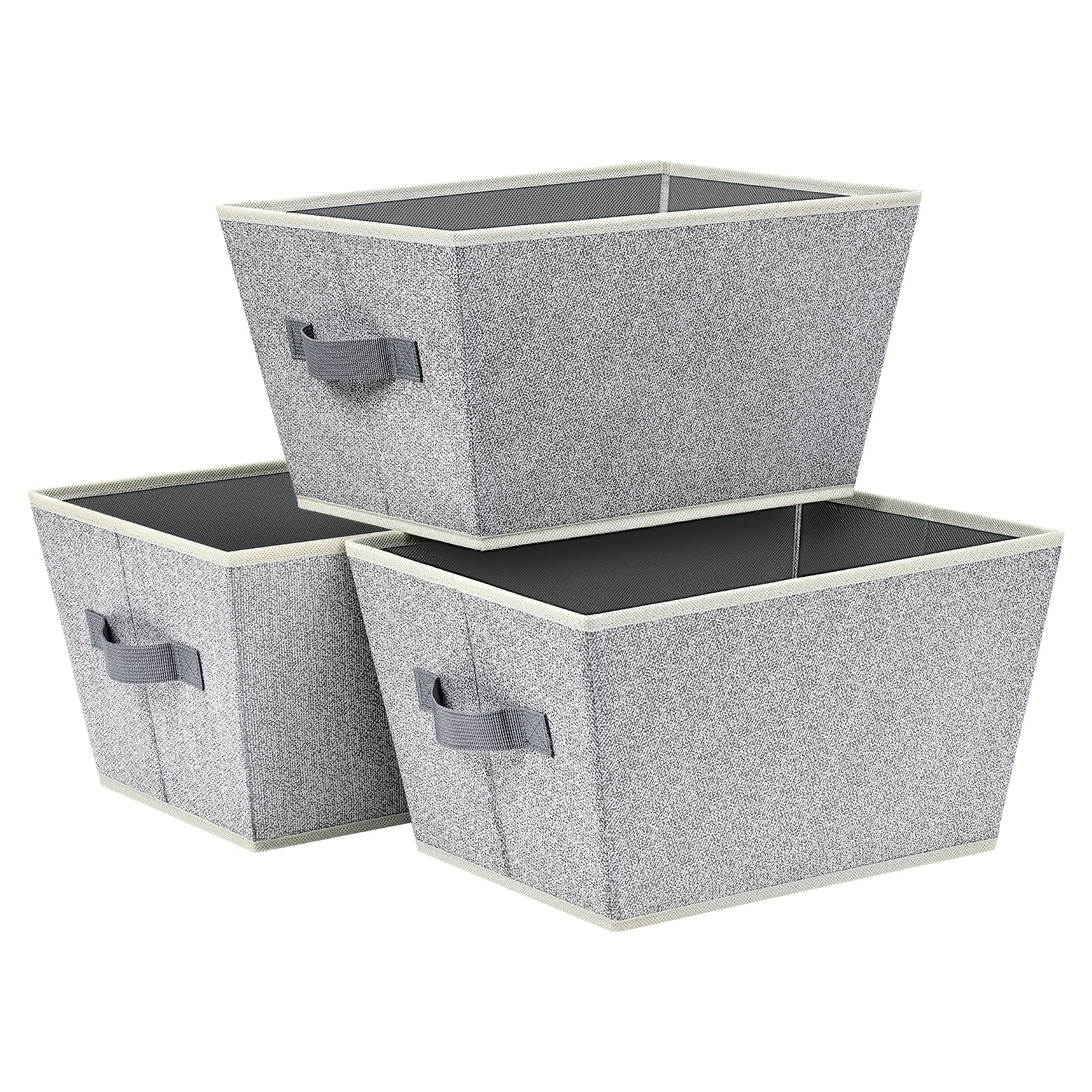 KEEGH Closet Baskets and Storage Bins for Shelves Linen Closet Shelf  Organizers and Storage Box Trapezoid Storage Bins Shelf Baskets with  Handles for