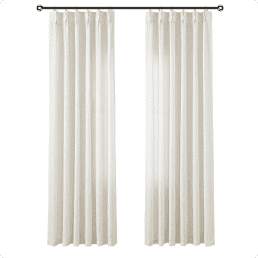 Homspetion Triple Pinch Pleated Long Linen Curtains 96 inch Length 2 Panels Set  Semi Sheer Pinch Pleat Drapes 8 FT