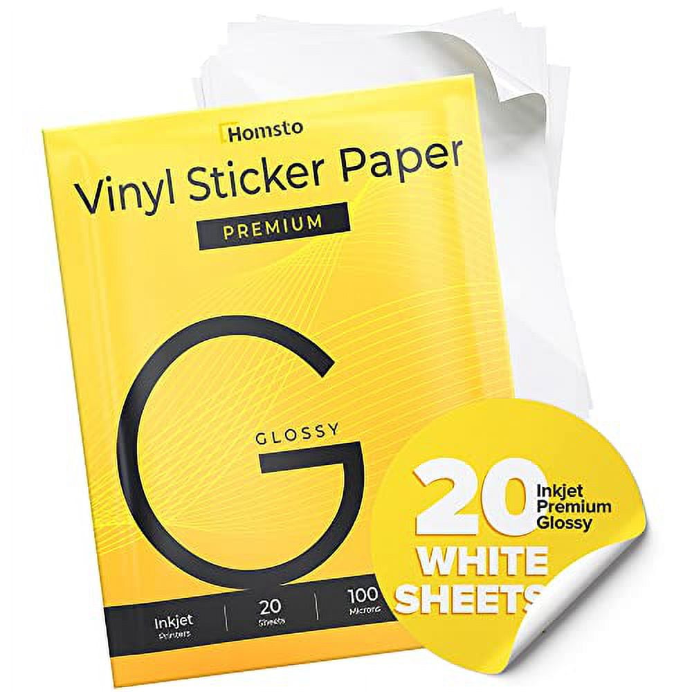 JOYEZA Premium Printable Vinyl Clear Sticker Paper for Inkjet Printer - 25 Sheets Translucent Waterproof, Dries Quickly Vivid Colors, Holds Ink Well