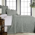 thumbnail image 1 of Homthreads - Emory Bedspread Set -Queen Bedspread + Two Standard Pillow Shams - Microfiber Waffle Jacquard - Scroll Leaf - Green - Bedspread Size (102 x 118 in.) and Pillow Sham Size (26 x 20 in.), 1 of 5