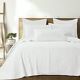 thumbnail image 1 of Homthreads Solid Textured White Microfiber Pillow Sham, King, 1 of 5
