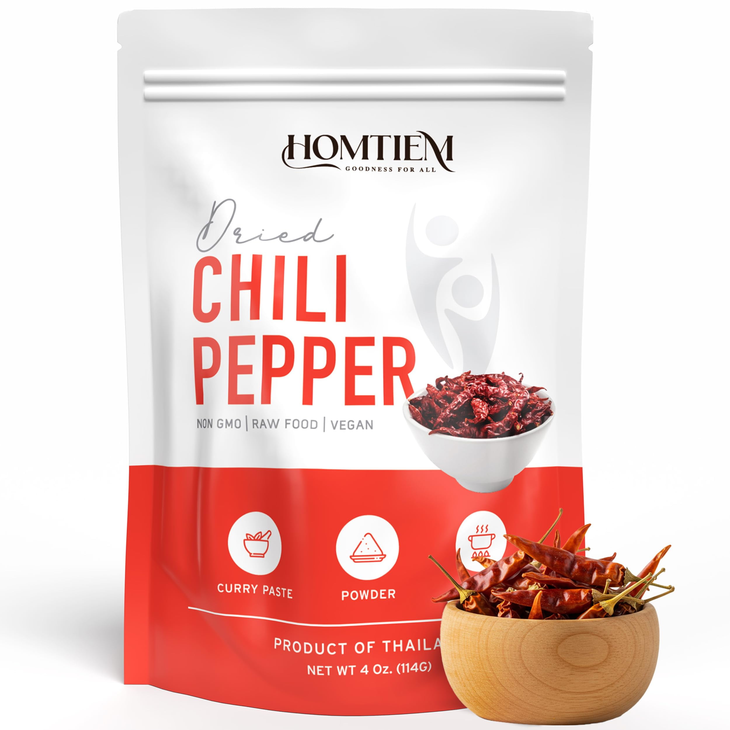 Homtiem Organic Red Jinda MFF30 Dried Chili Peppers Secret of Spiciness ...