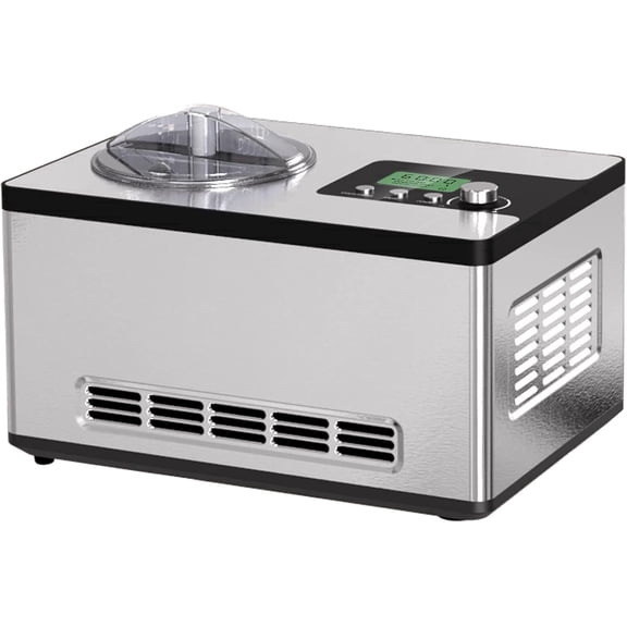 Homtone 2.1 QT Compressor Frozen Yogurt and Ice Cream Maker, Silver