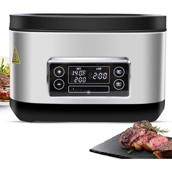 Homtone 8 Quart Stainless Steel Sous Vide Cooker with Precise Temperature Control & LED Touchscreen