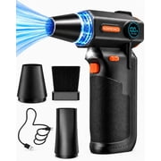 Homtronics 150000RPM Compressed Air Duster, 8000mAh Rechargeable Cordless Electric Air Blower with LED Display & Light, 3 Speeds for PC Keyboard Electronics Cleaning