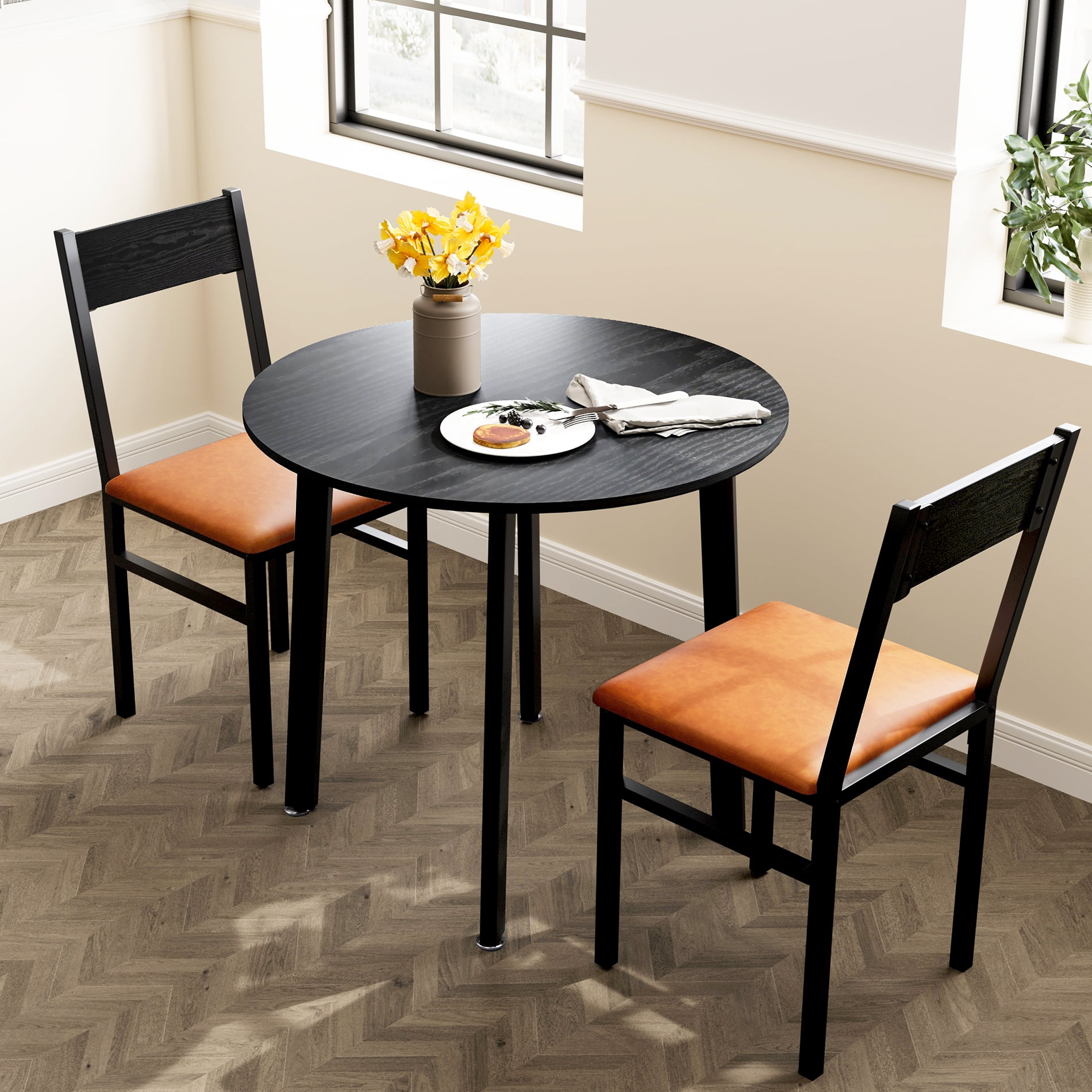 Homury 3 Piece Dining Table Set With Cushioned Chair Small Kitchen Table Set With 1 Table And 2 Chairs 8f3b7bcf 3693 46f3 Bc7f E00a9b7a24a4.344ea55c94289b4b42c8630d17f6d972 