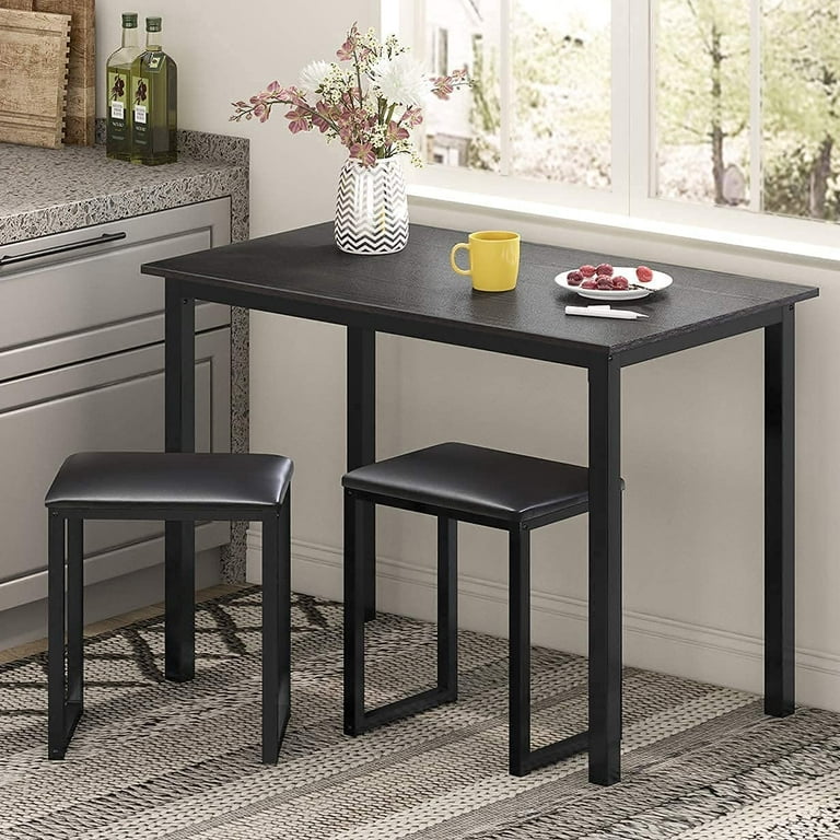 Homury 3 Piece Dining Table Set with Two Stools Walmart