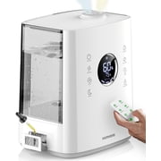 Homvana H111 Warm & Cool Mist Humidifier   6.5L, Remote Control, Digital Display, White