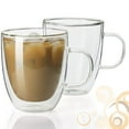 thumbnail image 1 of Homvare Coffee Mugs, Double Walled Borosilicate Glass Insulated Mug Set with Handle Suitable for Both Hot and Cold Beverage, 12 oz - 2 Pack, 1 of 4