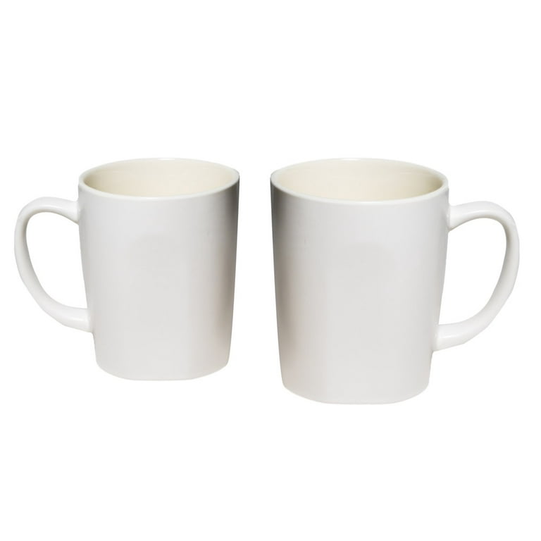  Teocera Porcelain Coffee Mugs Set of 4-12 Ounce Cups with  Handle for Hot or Cold Drinks like Cocoa, Milk, Tea or Water - Smooth  Ceramic with Modern Design, White : Home