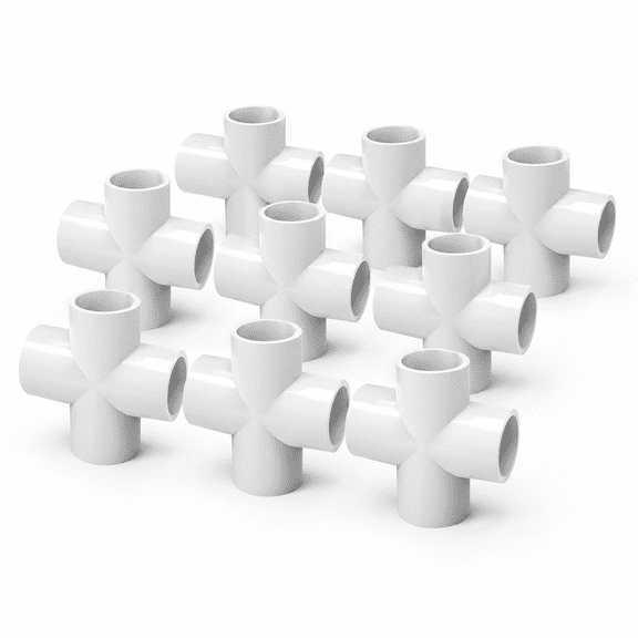 Homvera 12-Pack 1" Slip 4 Way Cross ConnectorsSchedule 40SocketPvc Pipe Fitting 1" Pvc Fittings 4 Way (12-Pack)