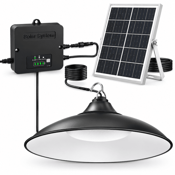 Homvera Solar Shed Light Indoor Outdoor,2000Lm Daytime Available Pendant Light with Pull String,Dusk to Dawn,3 Lighting Modes Solar Lights Indoor,Ip65 Waterproof for Barn,Gazebo,Shop,Garage