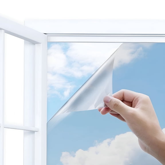 Homvera Sun Blocking Window Film Heat Reflective One Way Mirror Film Anti Heat Indoor Window Tint Privacy Film See Out not in Window Cling 11.8 x 39.37"es,Silver