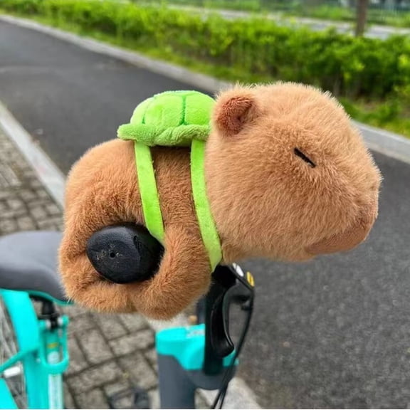 Homvik Capybara Plush Bicycle Decoration Slap Bracelet Bike Animals Cute Capybara with Turtle