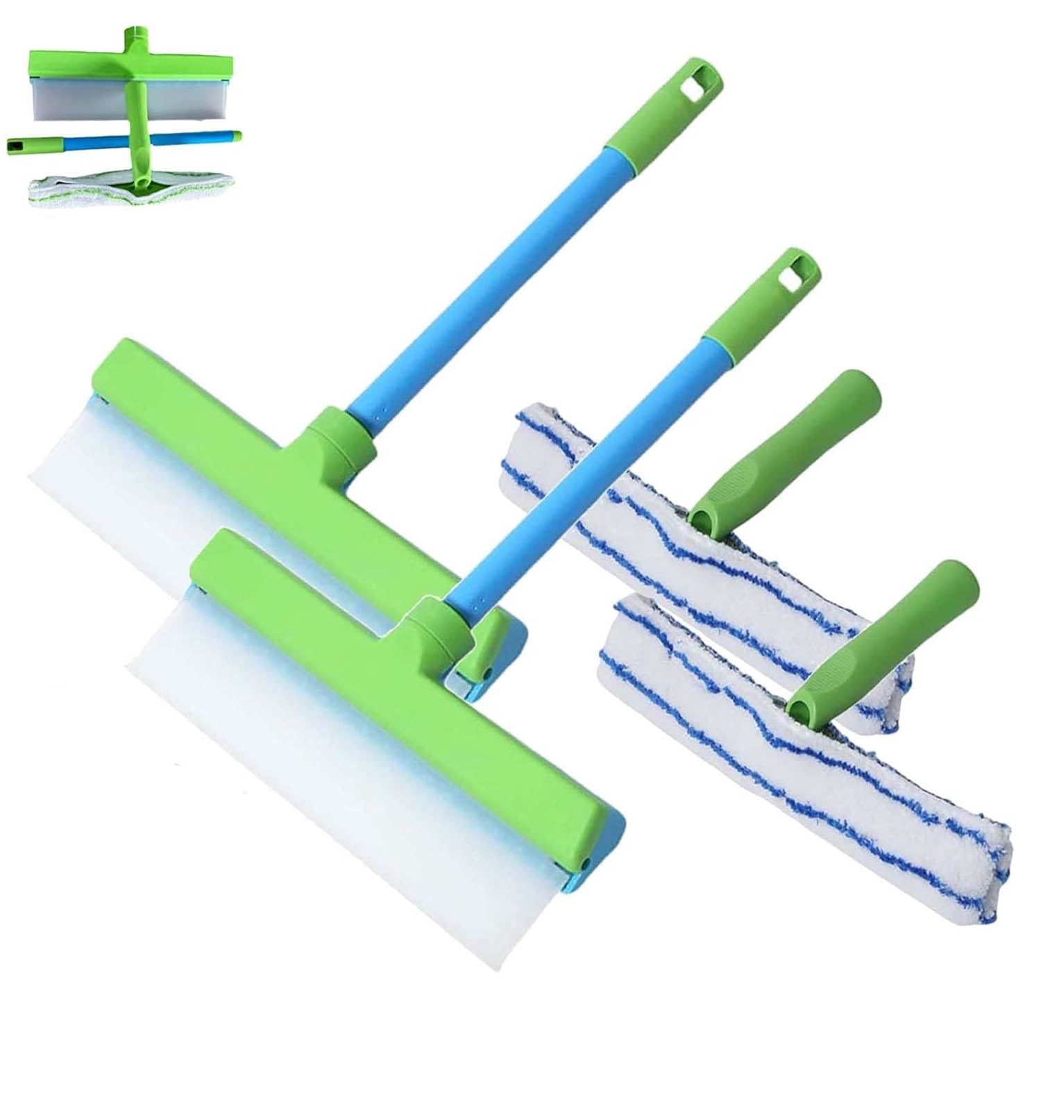 Homwell Silicone Window Squeegee Kit - Streak-Free Shower & Glass Cleaner With Recyclable Blue Blade