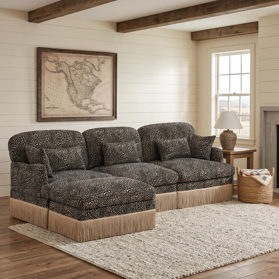 Homy Casa 100.3'' Modular Sectional Sofa with Chaise, Oversized Fabric Couch for Living Room
