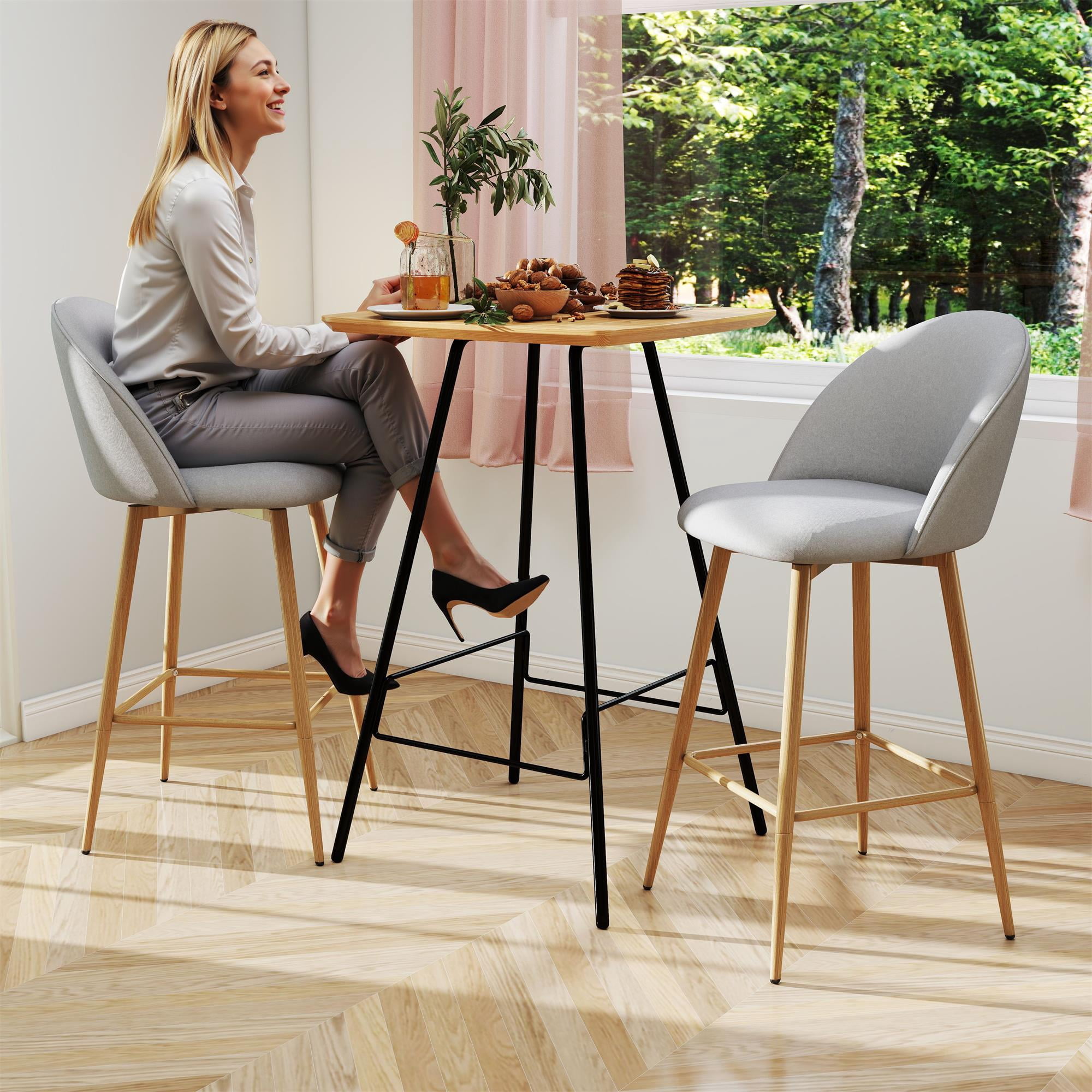 Homy Casa 2-Pack Swivel Patio Bar Stools, 26" Outdoor Bar Chairs for Backyard, Balcony, Bistro