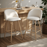 Homy Casa 2-Pack Swivel Patio Bar Stools, 26 Outdoor Bar Chairs for Backyard, Balcony, Bistro